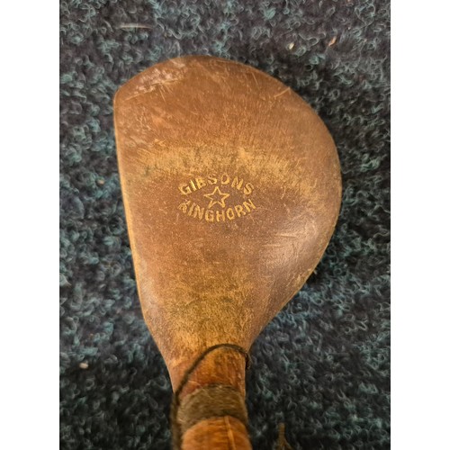 210 - Collection of antique hickory shaft golf clubs. Wilson & Co Glasgow, Gibson Kinghorn driver, D&W St ... 