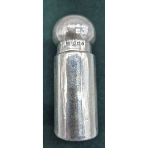 92 - London Silver Perfume bottle, produced by J H Worrall, son & co ltd. [7cm high] Cork inside lid pres... 