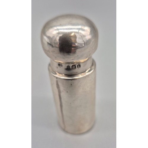 92 - London Silver Perfume bottle, produced by J H Worrall, son & co ltd. [7cm high] Cork inside lid pres... 