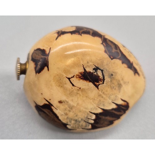 106 - Antique Tagua nut perfume bottle.