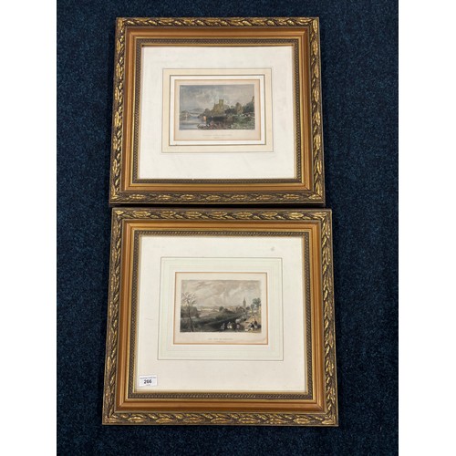 266 - Pair of 19th century coloured engravings 