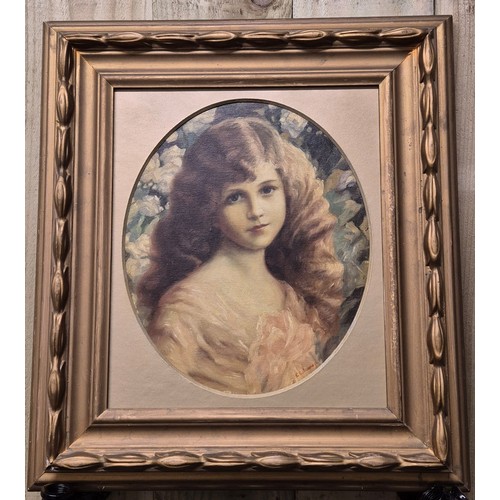 264 - E Solomon
Oil painting portrait of a young girl. Signed and fitted within a moulded gilt frame. [49x... 