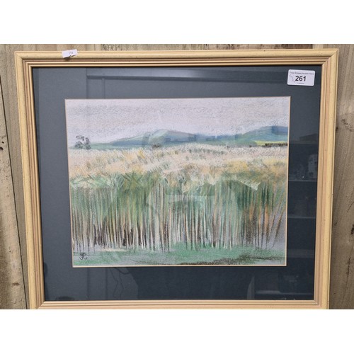 261 - Barbara Robertson 
Original pastel depicting landscape. [Frame- 40x46cm]