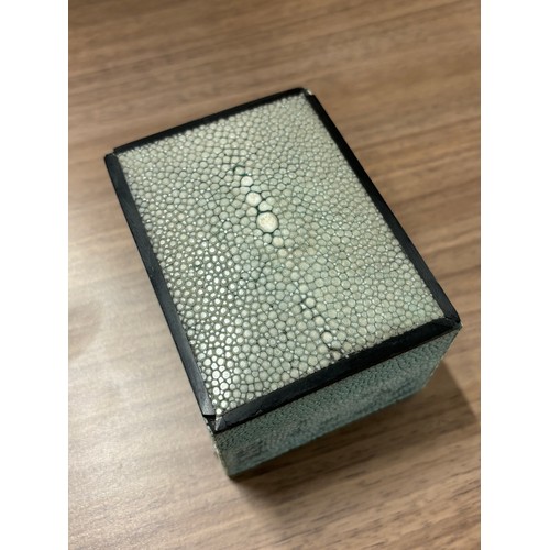 65 - Antique/ vintage Chinese Shagreen lidded box. [5.5x9.5x7cm]