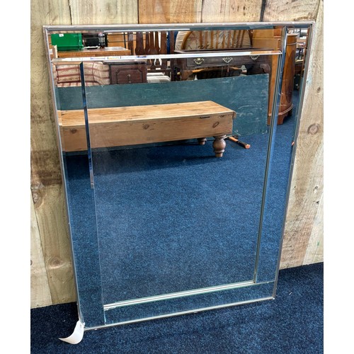 484 - Contemporary bevelled edge mirror. [93x67cm]