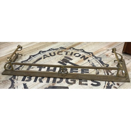 488 - Antique brass fire fender.