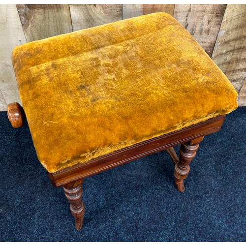 490 - 19th century rose wood rise and fall piano stool.