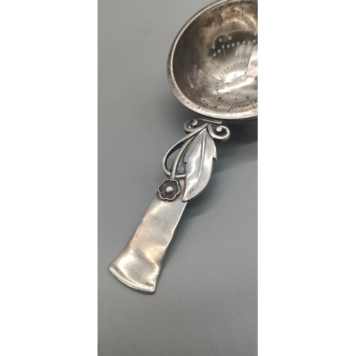 14 - Swedish silver tea strainer. [14.5cm length] [47.64grams]