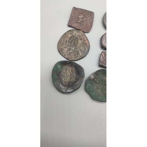 30 - Collection of historical coins; Alexius III Angelus coins, Justin II & Aelia Sophia coin, Two Time o... 