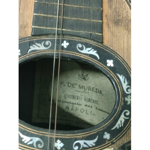 19th century F. DE Mureda Napoli Mandolin with an original box