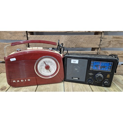 330 - Vintage radios,Ondial 7 band radio along with one other