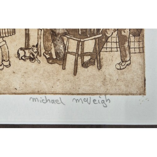 331 - Michael McVeigh limited edition 71/100 print titled ' cask & barrel set in frame