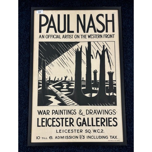 248 - Original Framed WWI 1918 Paul Nash Poster. An Official artist on the Western Front, War Paintings & ...