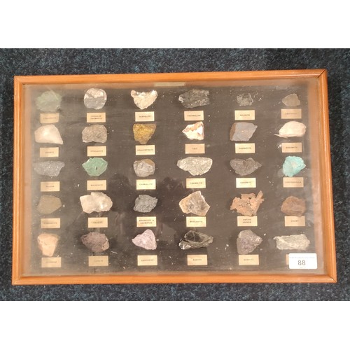 88 - Cased Mineral Specimens from Zambia. [6x45.5x30.5cm]