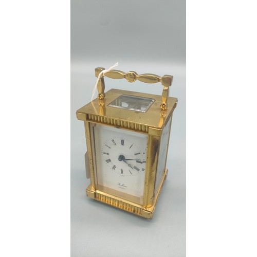 4 - St. James London brass carriage clock, Single drum movement. In a working condition. [11.5x8x7cm]