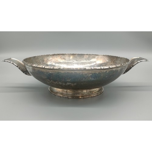 3 - Large Edinburgh silver Arts and crafts design two handle bowl produced by John Finlayson Lang. [860g... 