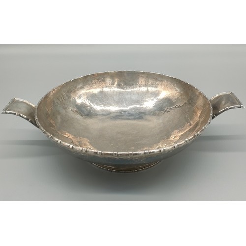 3 - Large Edinburgh silver Arts and crafts design two handle bowl produced by John Finlayson Lang. [860g... 