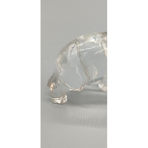 16 - 19th century Chinese carved rock crystal figure of an elephant. [As found in areas] [8x11.5x4cm]