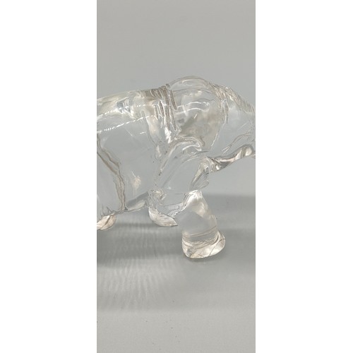 16 - 19th century Chinese carved rock crystal figure of an elephant. [As found in areas] [8x11.5x4cm]