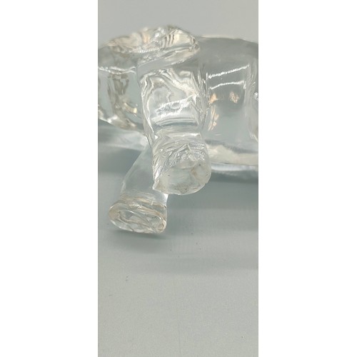 16 - 19th century Chinese carved rock crystal figure of an elephant. [As found in areas] [8x11.5x4cm]