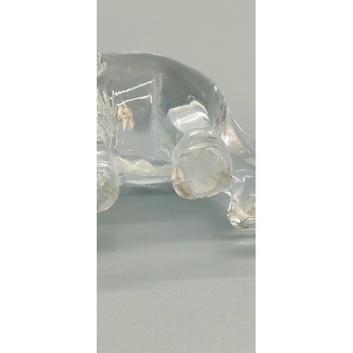 16 - 19th century Chinese carved rock crystal figure of an elephant. [As found in areas] [8x11.5x4cm]