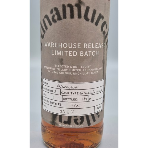 23 - The Ardnamurchan warehouse release Limited Batch Whisky; Batch No.3. Bottled 1/9/11, No. of Bottles ... 