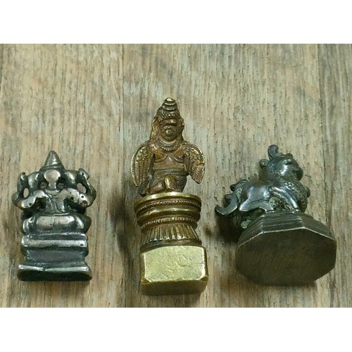 65 - A Collection of three bronze Indian goddess figures