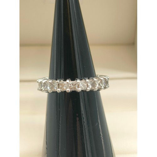 35 - 2.30ct Princess Diamond shared Prong Wedding Eternity Band in 10ct white gold. Comes with certificat... 