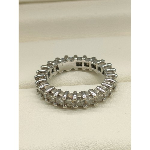 35 - 2.30ct Princess Diamond shared Prong Wedding Eternity Band in 10ct white gold. Comes with certificat... 