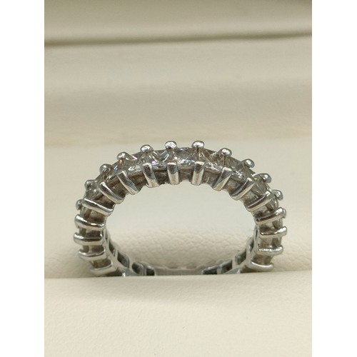 35 - 2.30ct Princess Diamond shared Prong Wedding Eternity Band in 10ct white gold. Comes with certificat... 