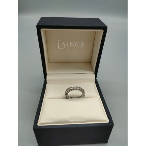 35 - 2.30ct Princess Diamond shared Prong Wedding Eternity Band in 10ct white gold. Comes with certificat... 