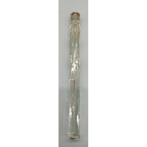 40 - Three 19th century Tear Catchers/ perfume bottles. [18.5cm in length] Two with stoppers and two with... 