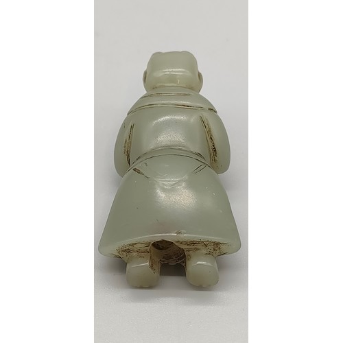 44 - 19th century Chinese hand carved jade praying figure [5.5cm high]