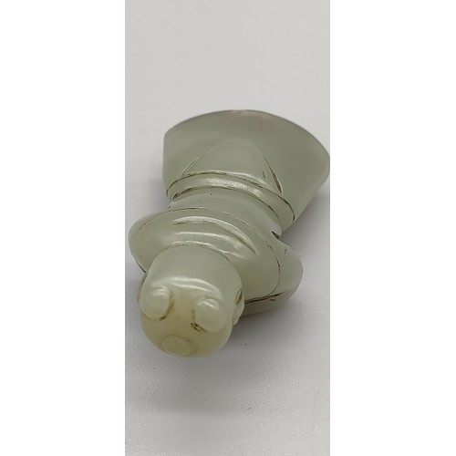 44 - 19th century Chinese hand carved jade praying figure [5.5cm high]