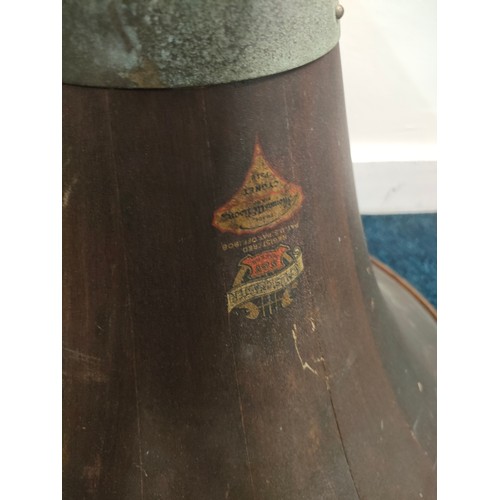 217 - Thomas Edison antique Phonograph large horn [53cm] [as found]