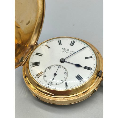 2 - Antique 18ct yellow gold pocket watch produced by J.W. Benson. The Keyless Ludgate Watch J.W.Benson ... 