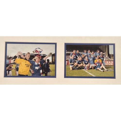 103 - Framed Mark Hateley, Walter Smith & Chris Woods Signed Glasgow rangers Celebration photographs. Come... 