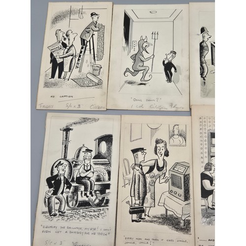 50 - Bill Tait
WWII Era Cartoonist for the newspapers; 10 Original pen artworks showing various military ... 