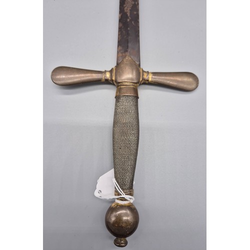 149 - Knight templar style ceremonial sword. Bronze pommel, wire binding handle and bronze cross guard. [8... 