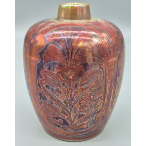 263 - William S Mycock for Pilkington Royal Lancastrian Lustre ware vase, c1920. showing an Art Nouveau de... 