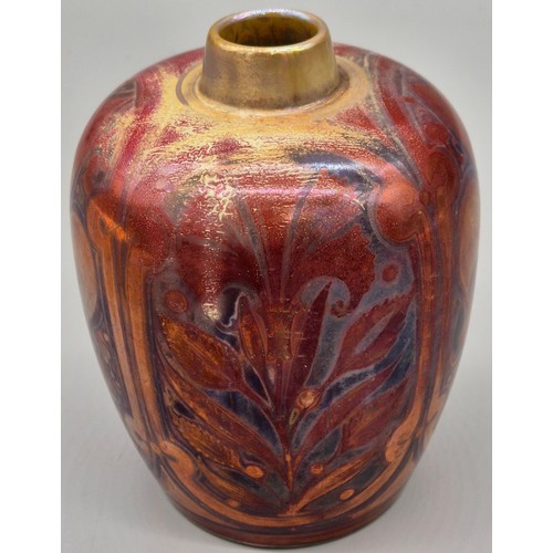 263 - William S Mycock for Pilkington Royal Lancastrian Lustre ware vase, c1920. showing an Art Nouveau de... 