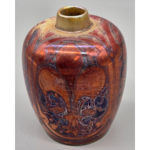 263 - William S Mycock for Pilkington Royal Lancastrian Lustre ware vase, c1920. showing an Art Nouveau de... 