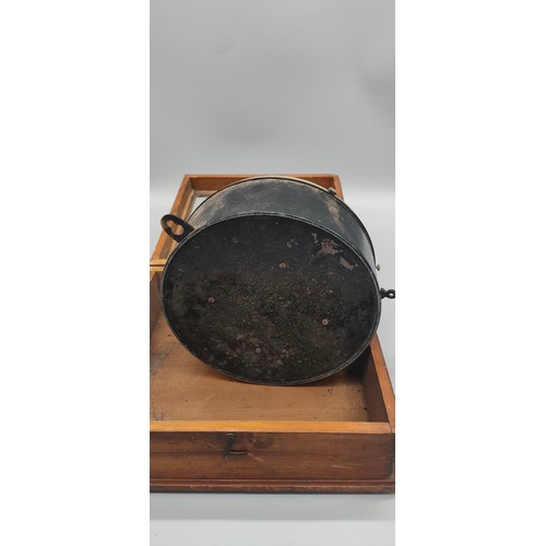 193 - Rare original WWI CONVOY “ZIG-ZAG” CLOCK in fitted pine case [missing seconds hand] [23cm clock diam... 