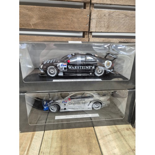 302 - A selection of four boxed motorsport Mercedes Benz racing car models Tiemann, Turner, Ludwig & Jague... 