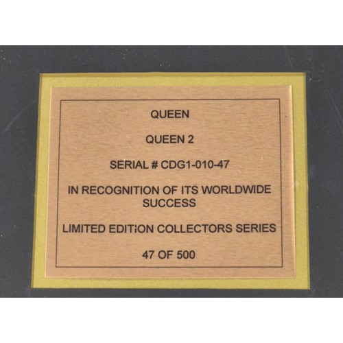 217 - Limited edition 47/500 Queen framed record & picture serial together with boxed Freddie Mercury figu... 