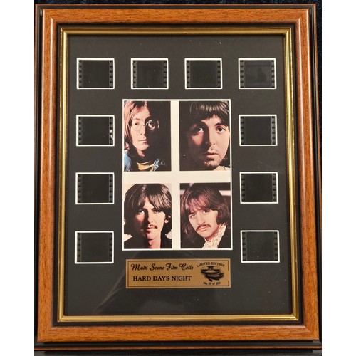 328 - A collection of three The Beatles film cells; Hard days night limited edition 59/200, The Beatles Ye... 