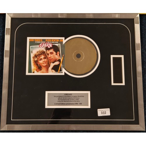 332 - A collection of film cells & framed Royalty first day coin covers: Grease limited edition film cell ... 