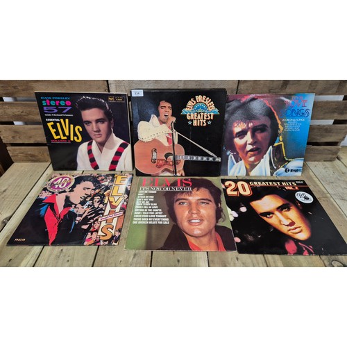 334 - A collection of six Elvis Presley LP Records; Pink double LP album 40 greatest tracks, The love song... 