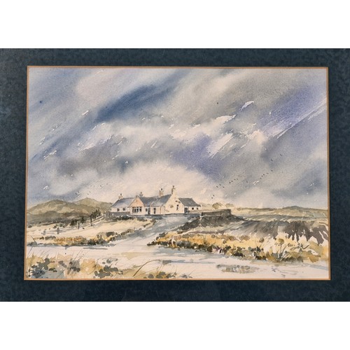 121 - Original watercolour depicting cottage landscape scene. Signature illegible. Dated 94. Contemporary ... 