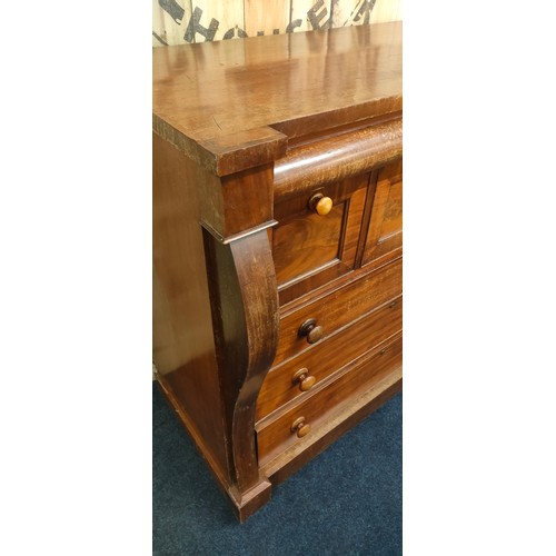 254 - Victorian Scottish OG Mahogany chest of drawers, Hidden top drawer, three deep drawers and three lar... 